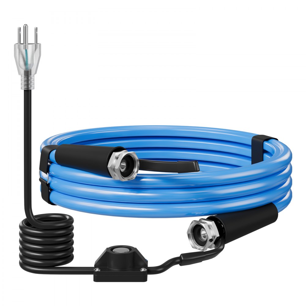 VEVOR 15FT Heated Water Hose for RV Antifreeze to -45°F Drinking Water Hose, 1/2" ID, Smooth Surface, Built-in Thermostat, Freeze & Leak-Proof, Lead and BPA Free, Fast Heating for RV Camping Garden