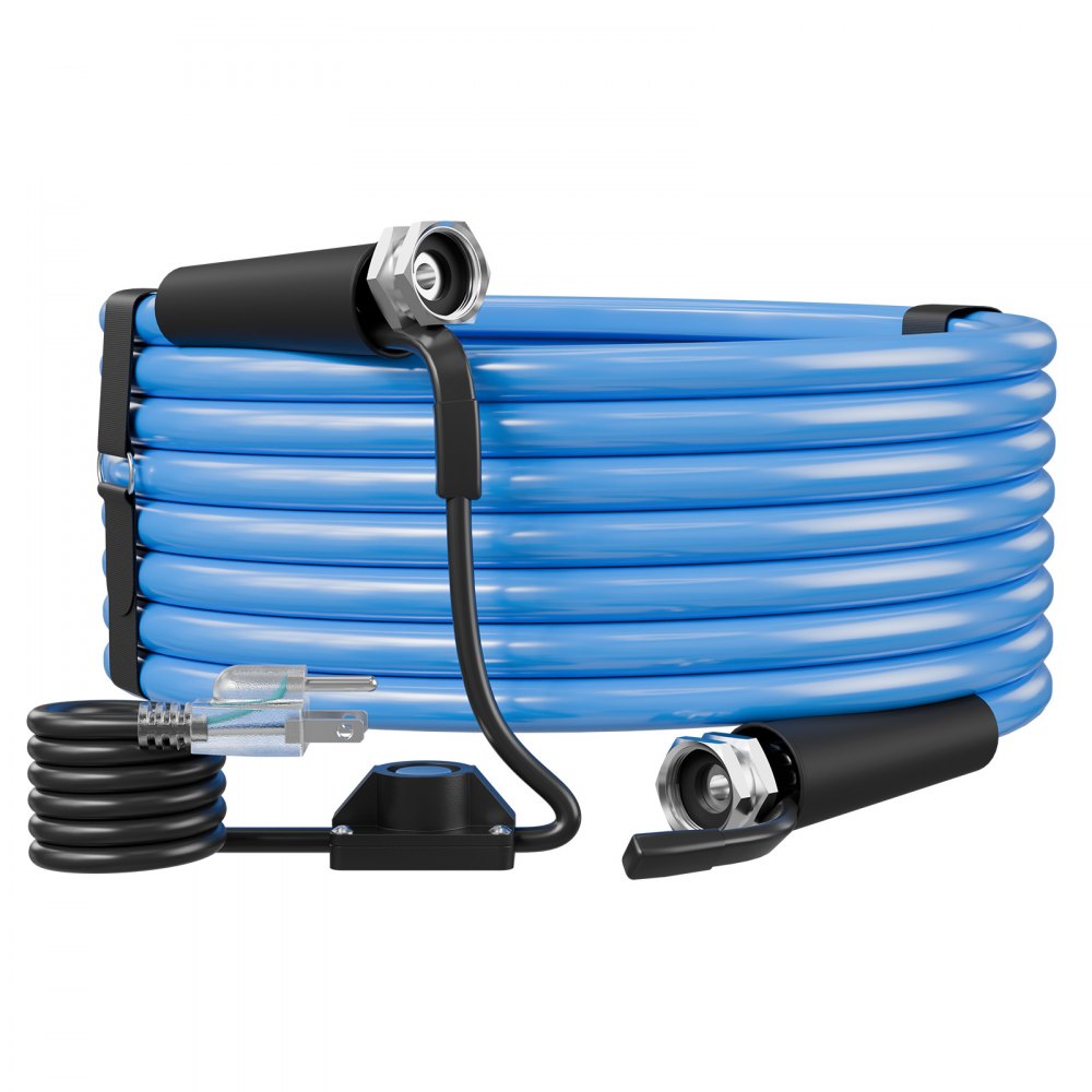 VEVOR 50FT Heated Water Hose for RV Antifreeze to -45°F Drinking Water Hose, 1/2" ID, Smooth Surface, Built-in Thermostat, Freeze & Leak-Proof, Lead and BPA Free, Fast Heating for RV Camping Garden