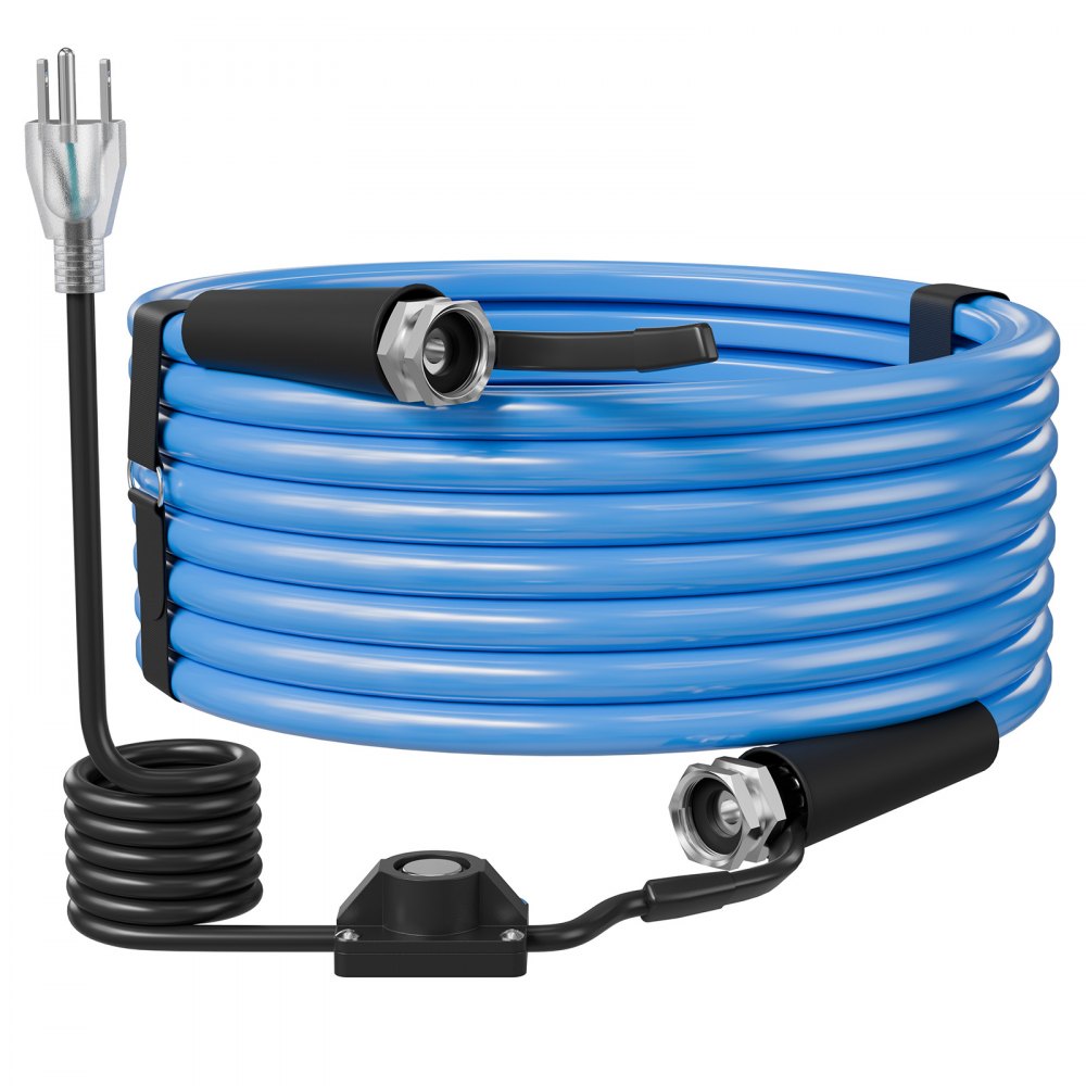 VEVOR 50FT Heated Water Hose for RV Antifreeze to -45°F Drinking Water Hose, 1/2" ID, Smooth Surface, Built-in Thermostat, Freeze & Leak-Proof, Lead and BPA Free, Fast Heating for RV Camping Garden