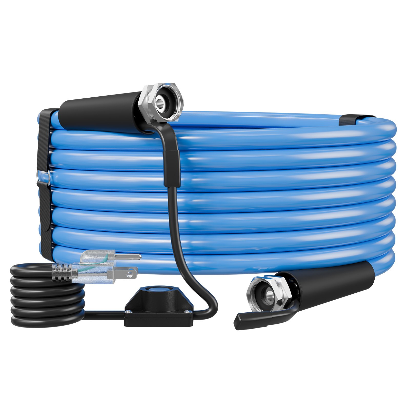 VEVOR 50FT Heated Water Hose for RV Antifreeze to -45°F Drinking Water Hose, 1/2" ID, Smooth Surface, Built-in Thermostat, Freeze & Leak-Proof, Lead and BPA Free, Fast Heating for RV Camping Garden