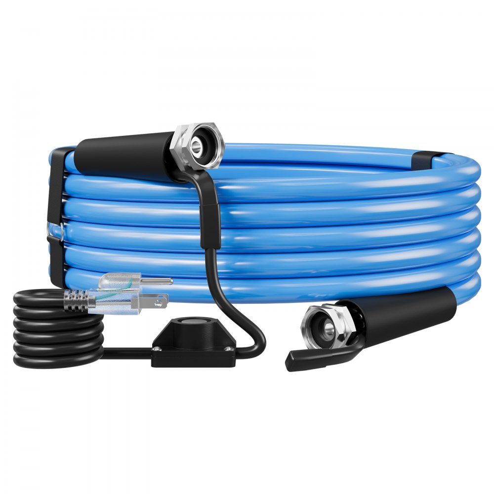 VEVOR 30FT Heated Water Hose for RV Antifreeze to -45°F Drinking Water Hose, 1/2" ID, Smooth Surface, Built-in Thermostat, Freeze & Leak-Proof, Lead and BPA Free, Fast Heating for RV Camping Garden