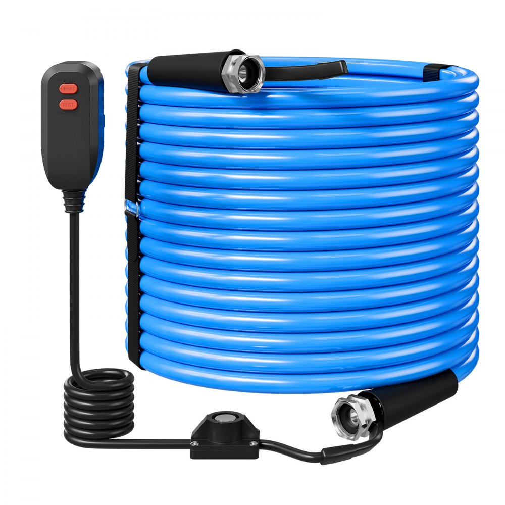 VEVOR 100FT Heated Water Hose for RV -45°F Anti Freeze Drinking Water Hose, 1/2" ID, Smooth Surface, with Leakage Protection GFCI, Built-in Thermostat, Freeze & Leak-Proof, Lead and BPA Free for RVs