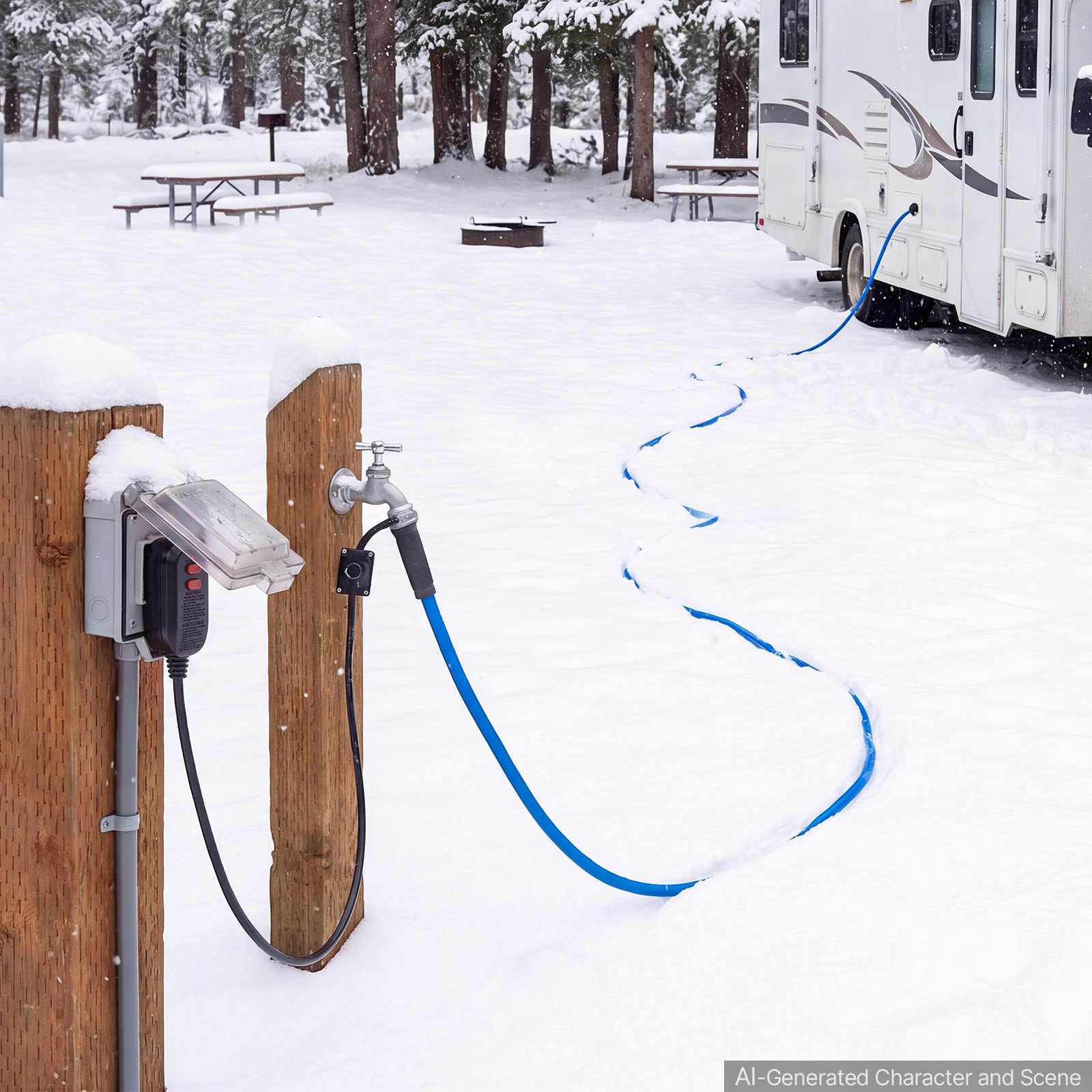 VEVOR 100FT Heated Water Hose for RV -45°F Anti Freeze Drinking Water Hose, 1/2" ID, Smooth Surface, with Leakage Protection GFCI, Built-in Thermostat, Freeze & Leak-Proof, Lead and BPA Free for RVs
