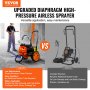 VEVOR Cart Airless Paint Sprayer Membran Paint Airless Sprayer 1100W Elektrisk