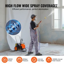 VEVOR Cart Airless Paint Sprayer Diaphragm Paint Airless Sprayer 1700W Electric