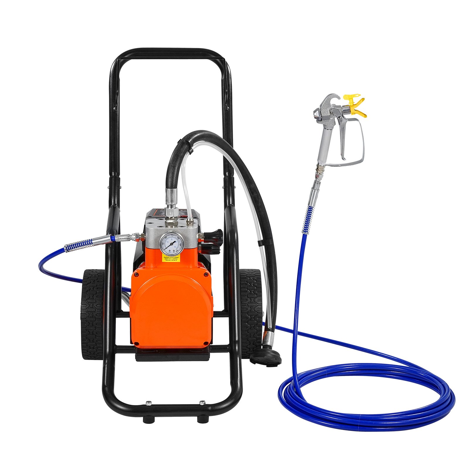 VEVOR Diaphragm Airless Paint Sprayer, 1700 W Efficiency Cart Airless Paint Sprayer, 3000 psi High Pressure Paint Airless Sprayer, with Extension Bar, for Home Interior and Exterior Spraying