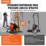 VEVOR Cart Airless Paint Sprayer Membran Paint Airless Sprayer 900W Elektrisk