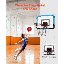 Kids Basketball Hoop with LED Lights & Audio Scoreboard Indoor Basketball Hoop