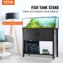 VEVOR Aquarium Stand, 40 Gallon Fish Tank Stand, 36.6 x 18.9 x 31.5 in Steel and MDF Turtle Tank Stand, 335 lbs Load Capacity, Reptile Tank Stand with Storage Cabinet and Embedded Power Panel, Black