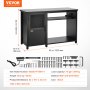 VEVOR Aquarium Stand, 75 Gallon Fish Tank Stand, 52 x 19.7 x 32.3 in Steel and MDF Turtle Tank Stand, 626 lbs Load Capacity, Reptile Tank Stand with Storage Cabinet and Embedded Power Panel, Black