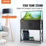 VEVOR Aquarium Stand, 29 Gallon Fish Tank Stand, 28.7 x 16.5 x 30 in Steel and MDF Turtle Tank Stand, 242.5 lbs Load Capacity, Reptile Tank Stand with Storage Cabinet and Embedded Power Panel, Black