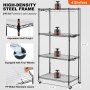 VEVOR Plant Stand with Grow Light, 4-Tier Plant Shelf with 45W Full Spectrum Grow Light, 3 Mode Plant Light with Timer and Wheel for Seed Starting, Metal Grow Light Shelf for Indoor Plants