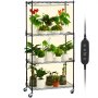 Suporte para plantas VEVOR com luzes de cultivo 4 níveis 45W 49,8" de altura Prateleira para cultivo de plantas