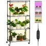 VEVOR Plant Stand with Grow Lights 4 Tiers 45W 49.8" Tall Plant Grow Shelf