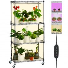 VEVOR Plant Stand with Grow Lights 4 Tiers 45W 49.8" Tall Plant Grow Shelf