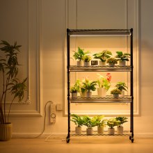 VEVOR Plant Stand with Grow Light, 4 Tiers Plant Shelf with 3000K 180W LED Full Spectrum Light for Indoor Plants, Grow Light Shelf with Timer for Seed Starting 35.4" L x 13.8" W x 59.1" H