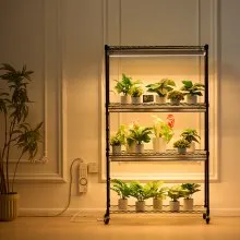 VEVOR Plant Stand with Grow Light, 4 Tiers Plant Shelf with 3000K 180W LED Full Spectrum Light for Indoor Plants, Grow Light Shelf with Timer for Seed Starting 35.4" L x 13.8" W x 59.1" H
