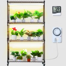 VEVOR Plant Stand with Grow Light, 4 Tiers Plant Shelf with 3000K 180W LED Full Spectrum Light for Indoor Plants, Grow Light Shelf with Timer for Seed Starting 35.4" L x 13.8" W x 59.1" H