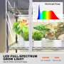 VEVOR indendørs drivhus med Grow Light 4 Etagers 180W 59,1" Grow Light Hylde