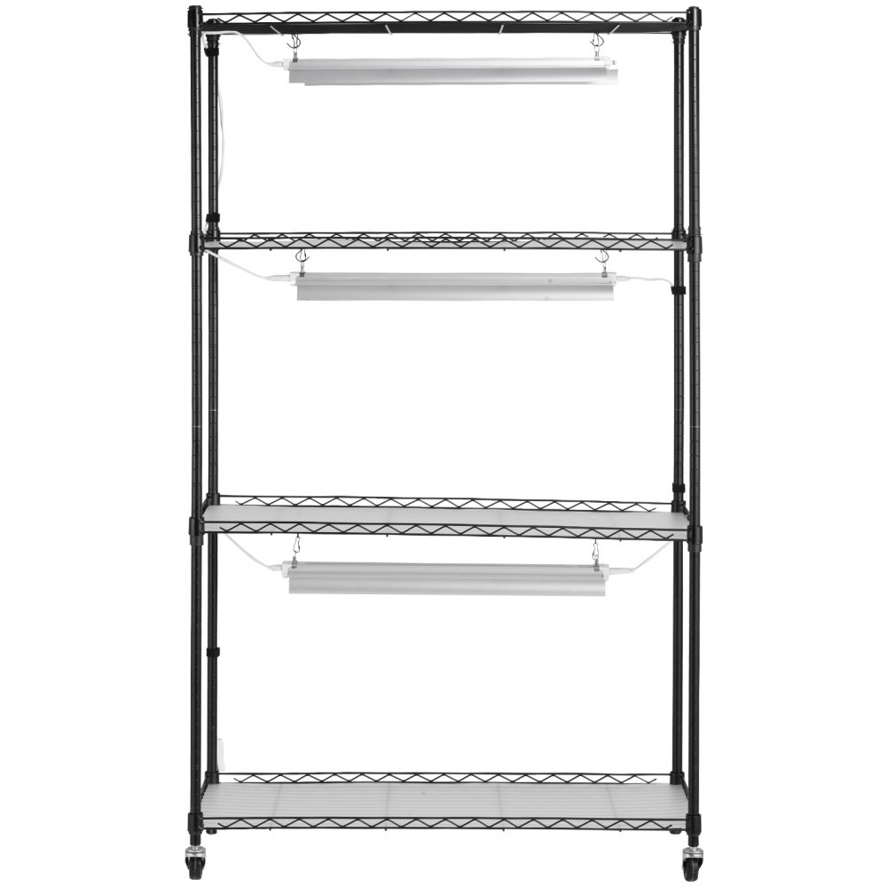 VEVOR Plant Stand with Grow Light, 4 Tiers, 90W Indoor Grow Light Shelf Full Spectrum Lights Adjustable Metal Plant Shelf Gardening Plant Grow Rack for Seed Starting Germination 90 x 35 x 150 cm