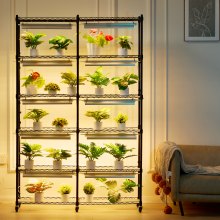 Estante para cultivo de plantas de interior VEVOR con luz de cultivo, 6 niveles, 200 W, 59,1