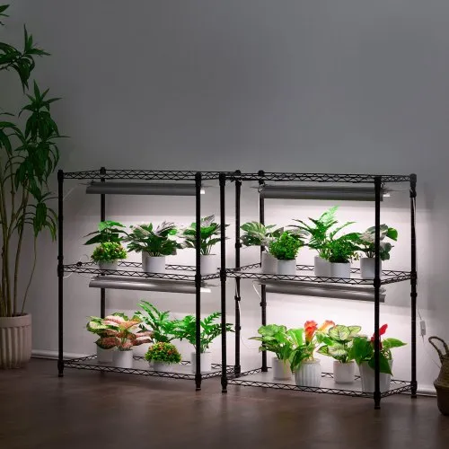 VEVOR DIY Plant Stand with Grow Light, 6-Tier Large Tall Plant Shelf with  192W 5000K Full Spectrum Grow Lights, Indoor Grow Light Shelf with Wheels  ...