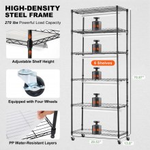 VEVOR Estante para cultivo de plantas de bricolaje con luces de cultivo, 6 niveles, 192 W, 70,9" de alto