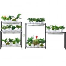 VEVOR Plant Stand with Grow Light, 6 Tiers, 192W DIY Metal Plant Shelf with Grow Lamp, Indoor Grow Light Shelf with Adjustable Rack & Wheels for Seed Starting Germination 29.5" L x 13.8" W x 70.9" H