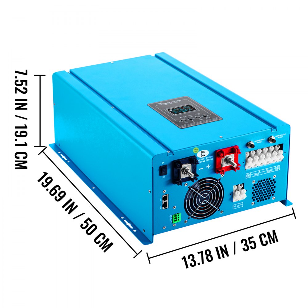 VEVOR 3000W Peak 9000W 24V Pure Sine Wave Power Inverter 80A Charger MPPT Solar