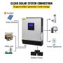 VEVOR Hybrid Solar Inverter, 3KVA 2400W, Pure Sine Wave Off-Grid Inverter, 24VDC to 110VAC Multi-Function Inverter with Build-in 50A PWM Solar Charge Controller, Support Utility/Generator/Solar Energy