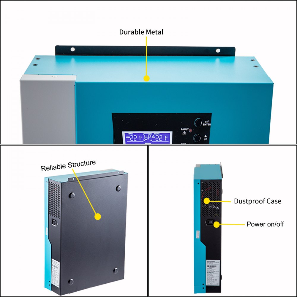 VEVOR 5500W Hybrid Solar Inverter 48VDC 230VAC MPPT 100A Solar Charger Control