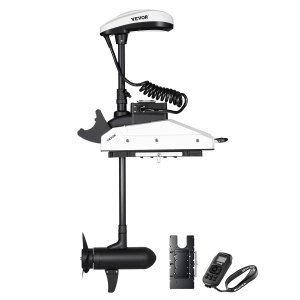VEVOR Electric Trolling Motor, 55lbs Thrust with GPS, 10-Speed Bow Mounted Saltwater Outboard Boat Motor with Remote Control & LCD Battery Indicator, for Kayaks, Fishing Boats, 36-Inch Shaft | VEVOR US