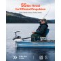 55lb 12V Thrust Electric Trolling Motor Saltwater Trolling Boat Engine 36" Shaft