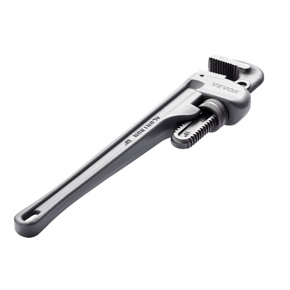 VEVOR 3-Piece Pipe Wrench Set, 245 & 320 & 457 mm Aluminum Straight Pipe Wrench, Adjustable Plumbing Wrench, with High Strength Jaw and Ergonomic Handle, Hangable Design, for Water Pipes, Automotive Repairs