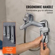 VEVOR 3PCS Aluminum Straight Pipe Wrench Set 10/14/18 in Plumbing Wrench CRV Jaw