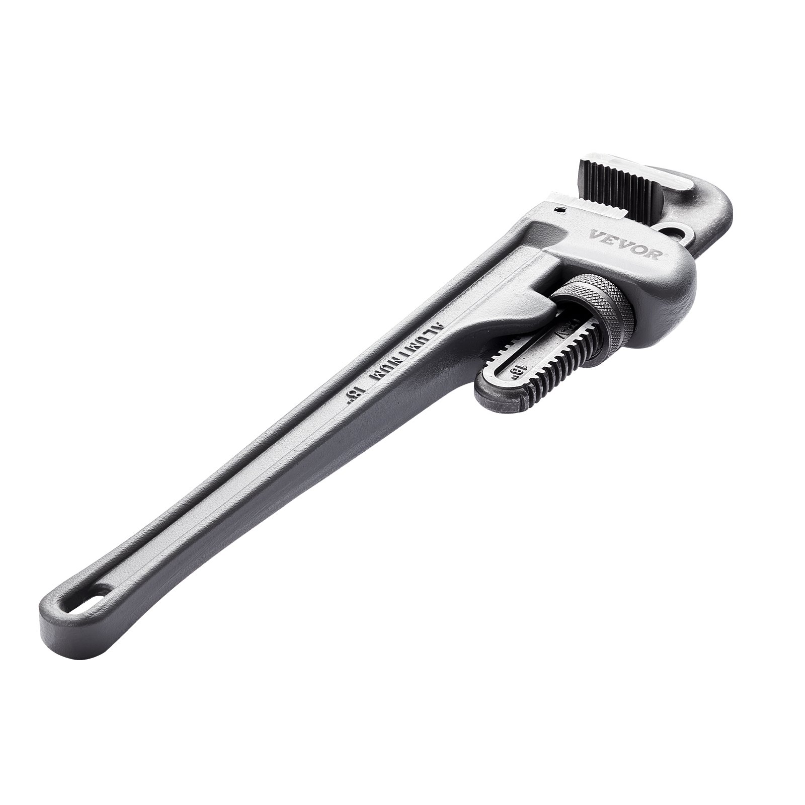 VEVOR 3-Piece Pipe Wrench Set, 245 & 320 & 457 mm Aluminum Straight Pipe Wrench, Adjustable Plumbing Wrench, with High Strength Jaw and Ergonomic Handle, Hangable Design, for Water Pipes, Automotive Repairs