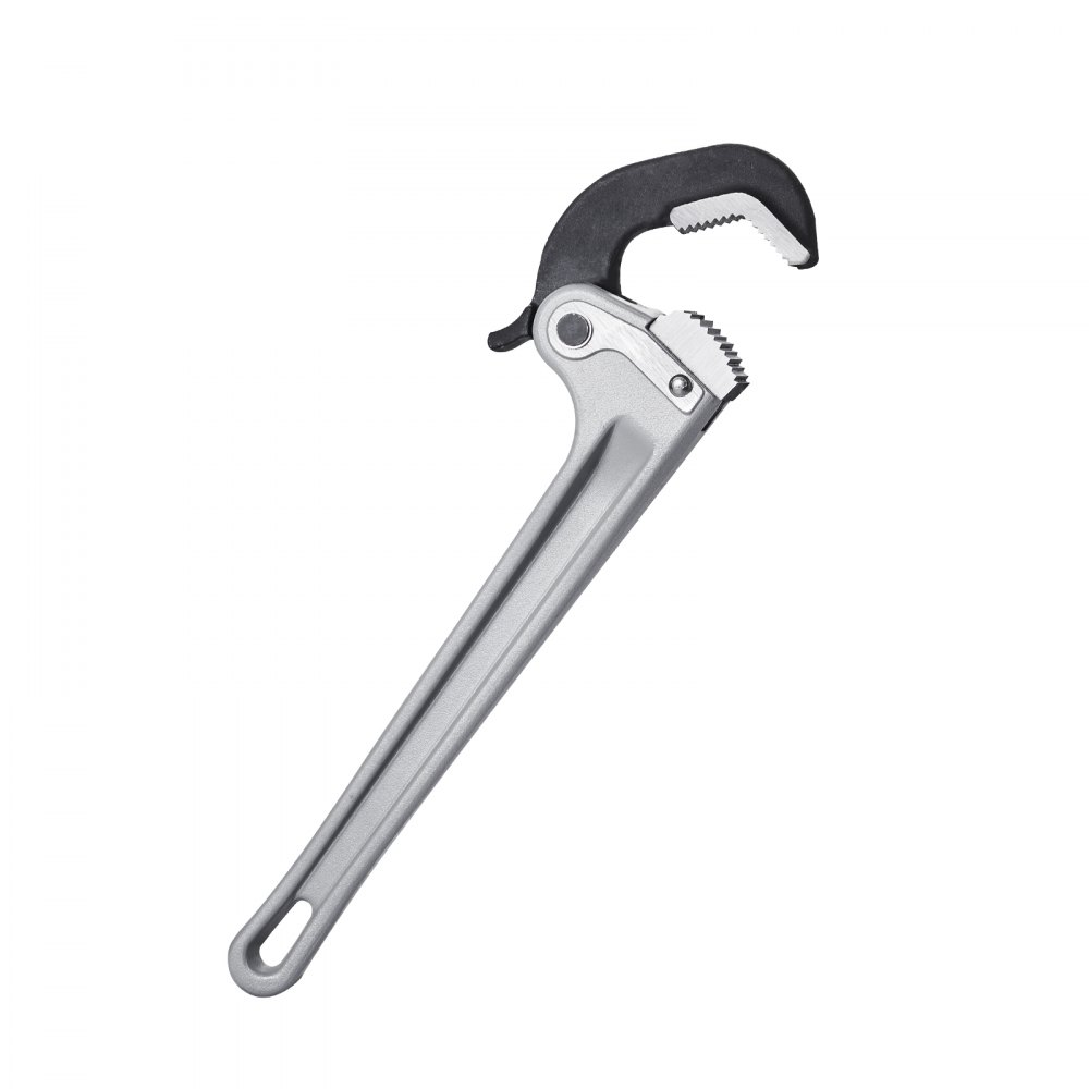 VEVOR Pipe Wrench, 356mm Aluminum Straight Pipe Wrench, Automatic Jaw Adjustment, Adjustable Plumbing Wrench, Easy to Carry, Ergonomic Handle, Hangable Design, for Water Pipes, Automotive Repairs