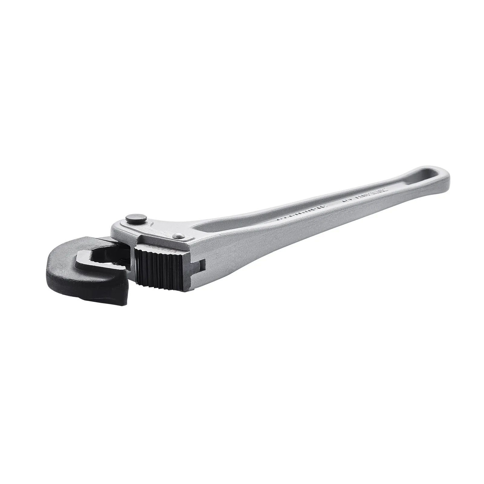 silver VEVOR pipe wrench with adjustable jaw and robust handle, ideal for plumbing tasks.