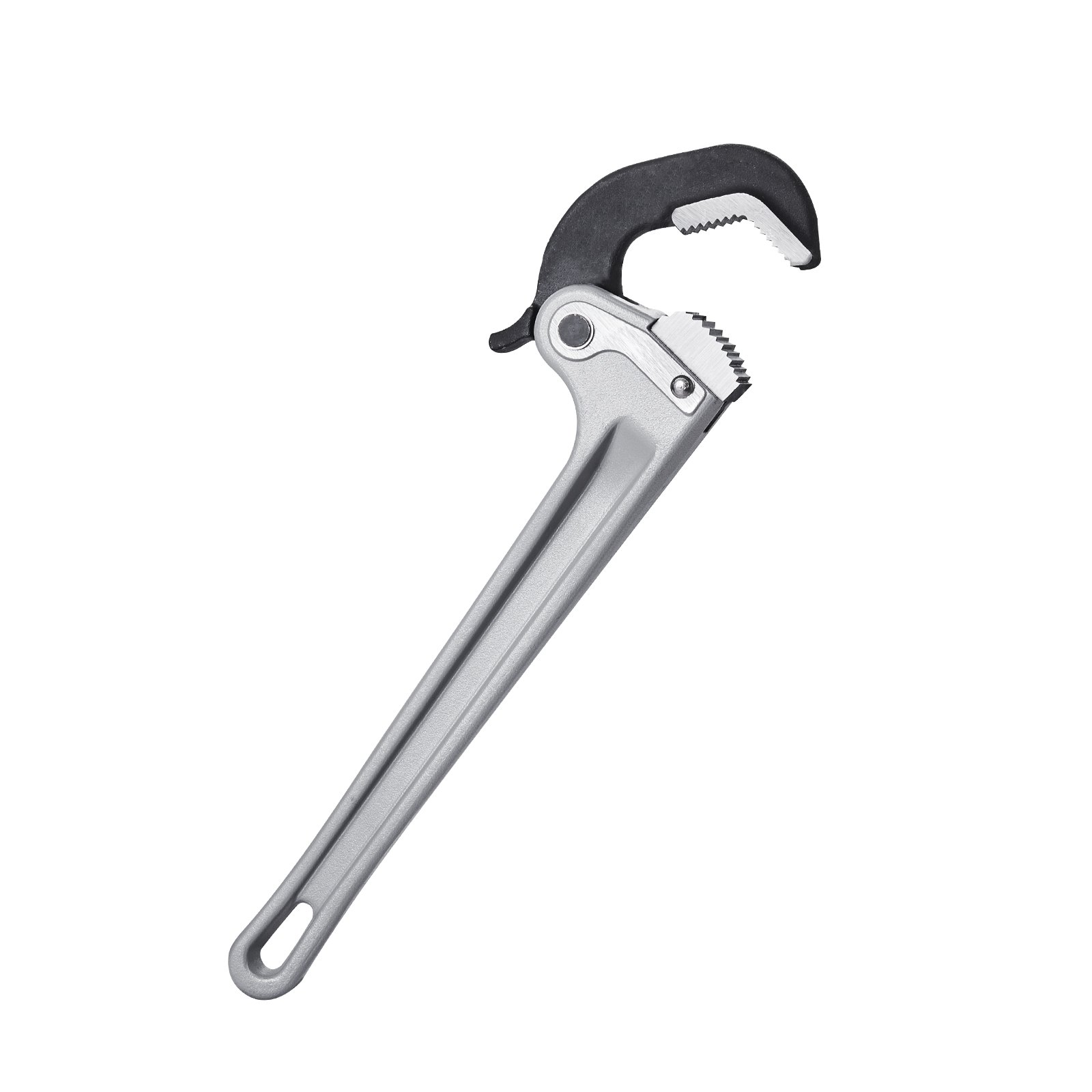 VEVOR Pipe Wrench, 356mm Aluminum Straight Pipe Wrench, Automatic Jaw Adjustment, Adjustable Plumbing Wrench, Easy to Carry, Ergonomic Handle, Hangable Design, for Water Pipes, Automotive Repairs