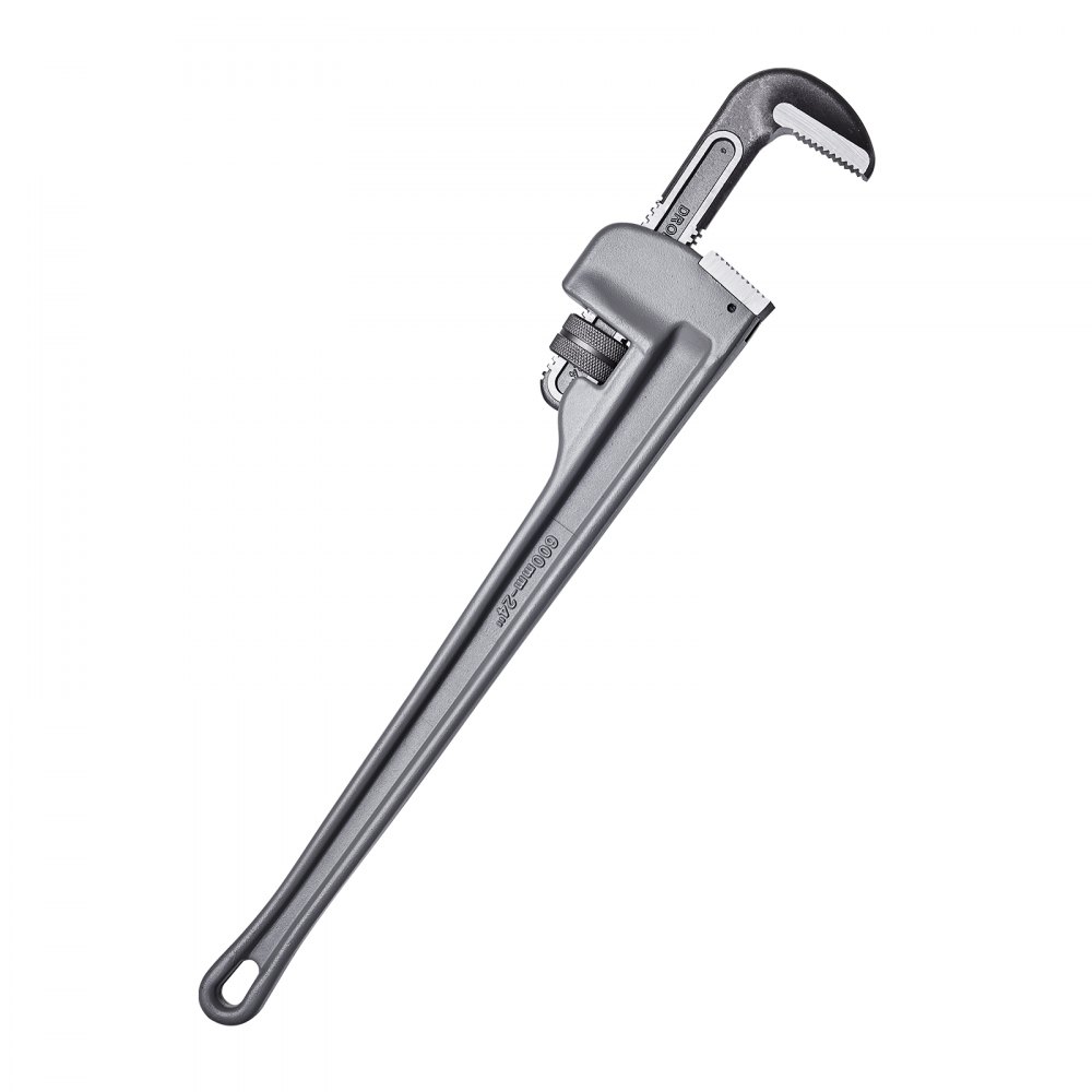 VEVOR Pipe Wrench, 609.6mm Aluminum Straight Pipe Wrench, Adjustable Plumbing Wrench, with High Strength Jaw and Ergonomic Handle, Easy to Carry, Hangable Design, for Water Pipes, Automotive Repairs