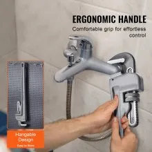 VEVOR Aluminum Straight Pipe Wrench 24 in Adjustable Plumbing Wrench CRV Jaw