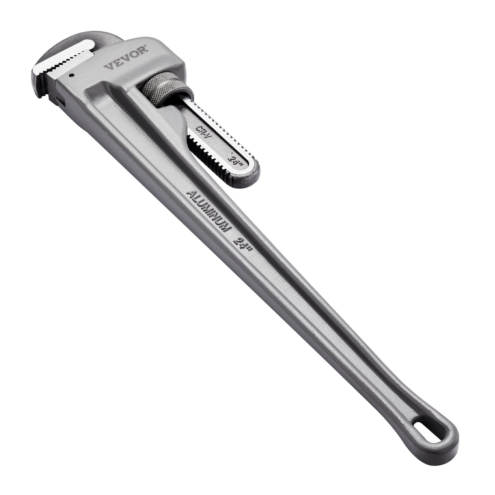 VEVOR Pipe Wrench, 609.6mm Aluminum Straight Pipe Wrench, Adjustable Plumbing Wrench, with High Strength Jaw and Ergonomic Handle, Easy to Carry, Hangable Design, for Water Pipes, Automotive Repairs