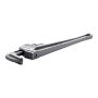 VEVOR pipe wrench, heavy-duty silver tool with a long handle and adjustable jaw on a white background.