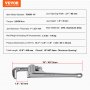VEVOR Pipe Wrench, 457.2mm Aluminum Straight Pipe Wrench, Adjustable Plumbing Wrench, with High Strength Jaw and Ergonomic Handle, Easy to Carry, Hangable Design, for Water Pipes, Automotive Repairs