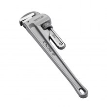 VEVOR Pipe Wrench, 18" Aluminum Straight Pipe Wrench, Adjustable Plumbing Wrench, with High Strength Jaw and Ergonomic Handle, Easy to Carry, Hangable Design, for Water Pipes, Automotive Repairs
