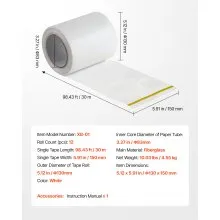 12 Rolls 98.43 ft x 5.91 inch Self-Adhesive Fiberglass Drywall Mesh Tape White
