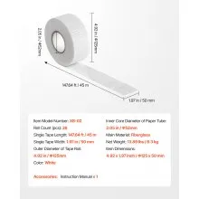 36 Rolls 147.64 ft x 1.97 inch Self-Adhesive Fiberglass Drywall Mesh Tape White
