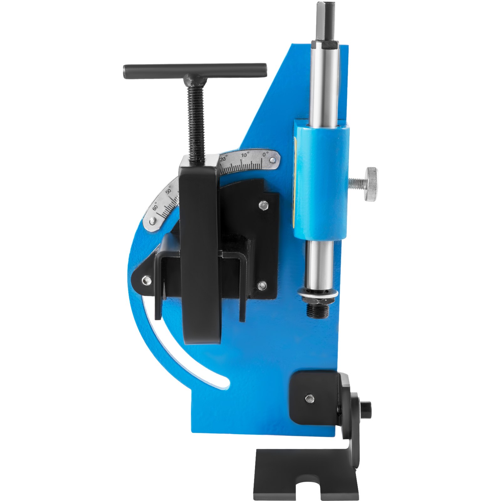 blue VEVOR pipe notcher with adjustable angle and handle.