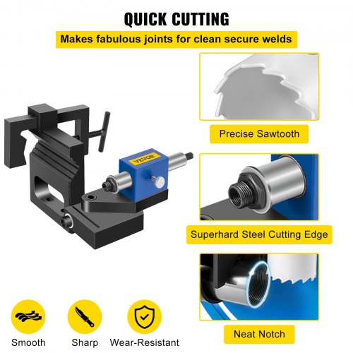 VEVOR Pipe Notcher Punch and Press Tool for 0-50 Degree Tube Notcher Tool Notches 3/4"-3" Round Tubing Bore Hole Pipe Knotcher Aluminium Frame Tubing Notcher for Cutting Holes Through Metal, Wood.