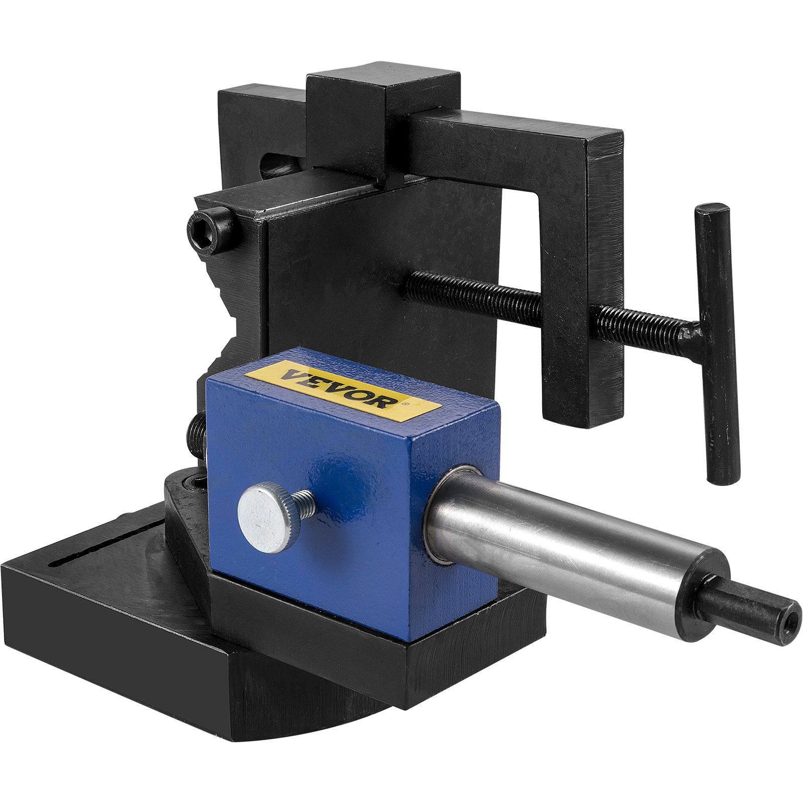 VEVOR pipe notcher with blue and black metal components and adjustable clamp.